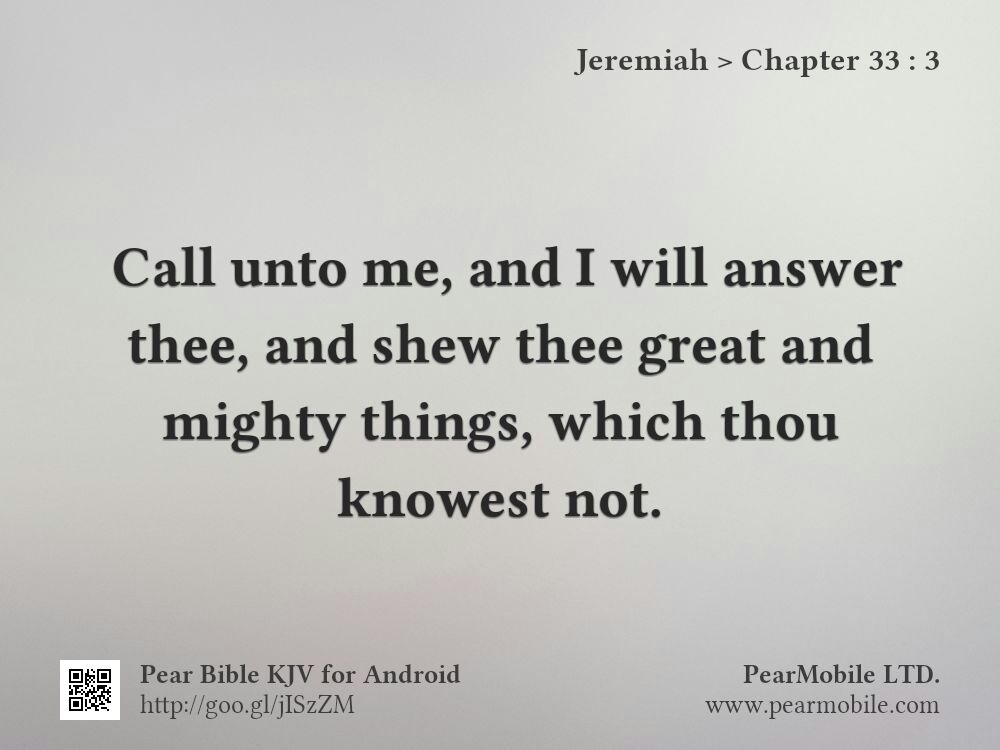 Jeremiah, Chapter 33:3